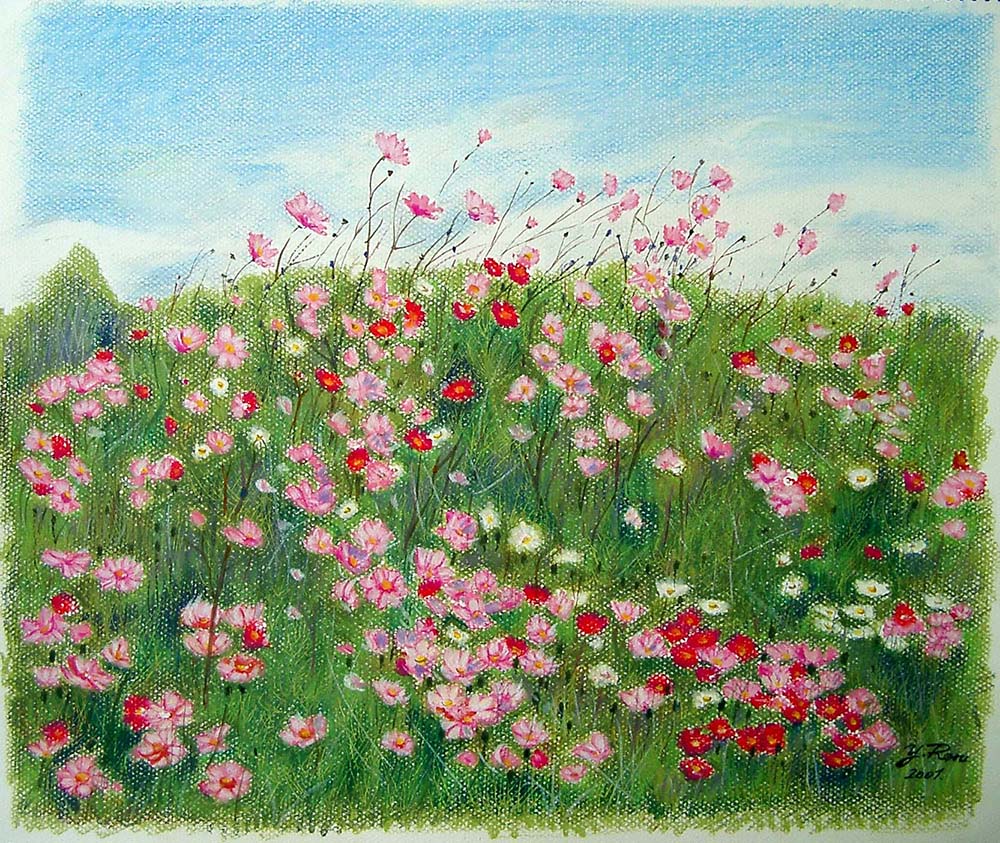 Ethel 花の道 217/400 パステル画（JA 107, Autumn 2017